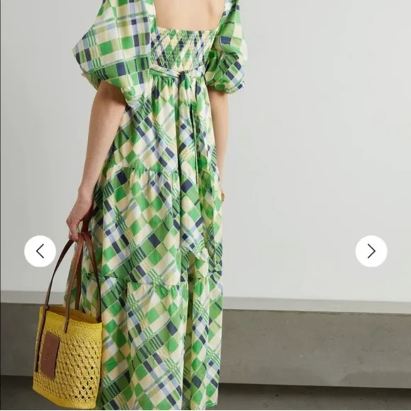 Faithfull the Brand Falabelle tiered checked cotton-poplin midi dress Size L - Picture 13 of 13